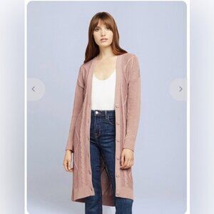 L’AGENCE Harleen Cardigan Cable Knit Rusting Brown Large